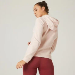 Sudadera Con Forro Polar Fitness Con Capucha Mujer Domyos 500 Rosa -Equipo De Fitness sudadera con forro polar fitness con capucha mujer domyos 500 rosa 2