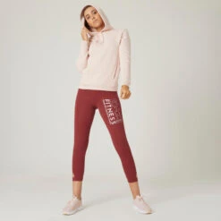 Sudadera Con Forro Polar Fitness Con Capucha Mujer Domyos 500 Rosa -Equipo De Fitness sudadera con forro polar fitness con capucha mujer domyos 500 rosa 3
