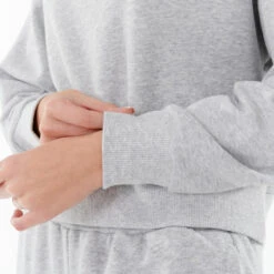 Sudadera Crop Top Puma Mujer Gris Algodón -Equipo De Fitness sudadera crop top puma mujer gris algodon 3