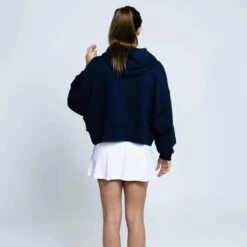 Sudadera De Cuello Redondo Con Capucha De Algodón De Mujer TRR Azul 8 Sudadera De Cuello Redondo Con Capucha De Algodón De Mujer TRR Azul -Equipo De Fitness sudadera de cuello redondo con capucha de algodon de mujer trr azul 2