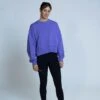 Sudadera De Cuello Redondo Grande De Algodón De Mujer TRR Morado -Equipo De Fitness sudadera de cuello redondo grande de algodon de mujer trr morado