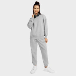 Sudadera De Cuello Redondo Mujer Ash-W -Equipo De Fitness sudadera de cuello redondo mujer ash w 3