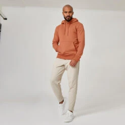 Sudadera Fitness Capucha Cuello Redondo Hombre Domyos 500 Naranja -Equipo De Fitness sudadera fitness capucha cuello redondo hombre domyos 500 naranja 3