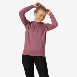 Sudadera Fitness Con Capucha Mujer Domyos 500 Uva