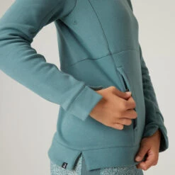 Sudadera Fitness Con Capucha Mujer Domyos 520 Verde -Equipo De Fitness sudadera fitness con capucha mujer domyos 520 verde 4