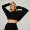 Sudadera Fitness Crop Top Domyos 520 Mujer Negro 1 Sudadera Fitness Crop Top Domyos 520 Mujer Negro -Equipo De Fitness sudadera fitness crop top domyos 520 mujer negro
