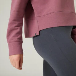 Sudadera Fitness Cuello Redondo Mujer Domyos 120 Uva -Equipo De Fitness sudadera fitness cuello redondo mujer domyos 120 uva 4