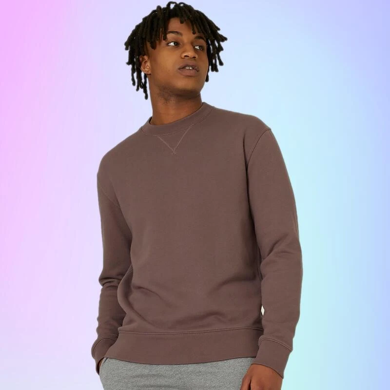 Sudadera Fitness Recta Cuello Redondo Hombre Domyos Essentiel Marrón 3 Sudadera Fitness Recta Cuello Redondo Hombre Domyos Essentiel Marrón