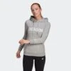 Sudadera Fitness Soft Training Linear Adidas Mujer Gris Capucha -Equipo De Fitness sudadera fitness soft training linear adidas mujer gris capucha
