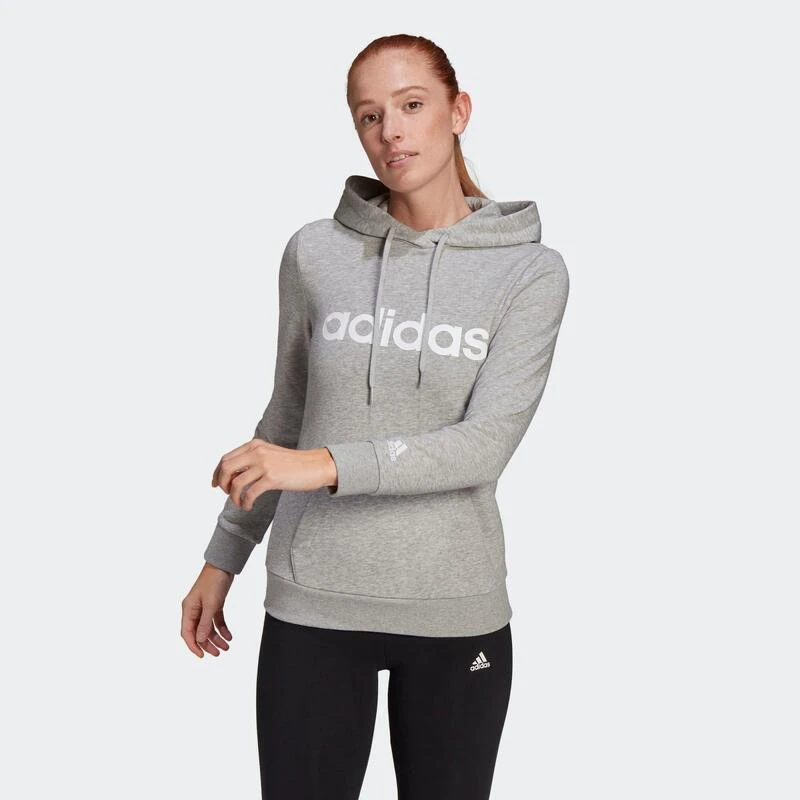 Sudadera Fitness Soft Training Linear Adidas Mujer Gris Capucha 3 Sudadera Fitness Soft Training Linear Adidas Mujer Gris Capucha