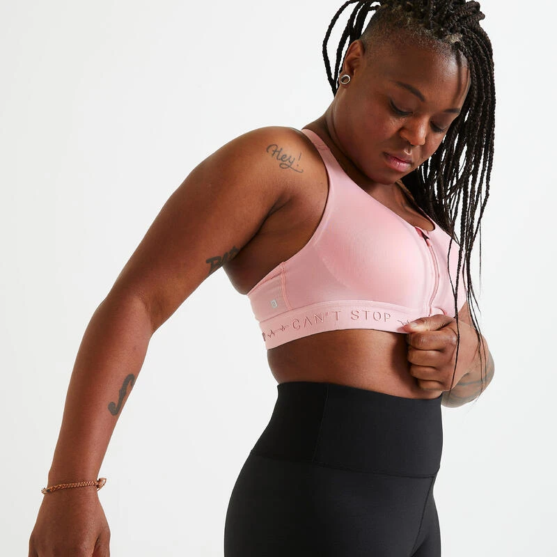 Sujetador Top Deportivo Fitness Sujeción Alta 920 Mujer Domyos Rosa 3 Sujetador Top Deportivo Fitness Sujeción Alta 920 Mujer Domyos Rosa