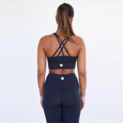 Top Deportivo Fitness Sostenible Poliéster Mujer Fitplanet Ocean Negro -Equipo De Fitness top deportivo fitness sostenible poliester mujer fitplanet ocean negro 3