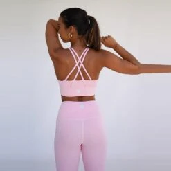 Top Deportivo Fitness Sostenible Poliéster Mujer Fitplanet Posidonia Rosa -Equipo De Fitness top deportivo fitness sostenible poliester mujer fitplanet posidonia rosa 3