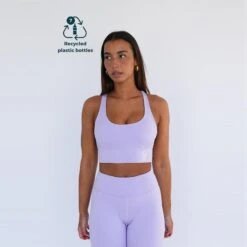 Top Deportivo Fitness Sostenible Poliéster Mujer Fitplanet Seahorse Lila