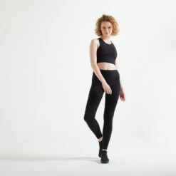 Top Gimnasio Sujección Moderada Mujer Domyos 540 Negro -Equipo De Fitness top gimnasio sujeccion moderada mujer domyos 540 negro 2