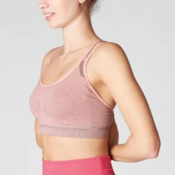 Top Sujetador Deportivo Mujer Comfort Yoga Relleno Extraible Rosa Pastel -Equipo De Fitness top sujetador deportivo mujer comfort yoga relleno extraible rosa pastel 3