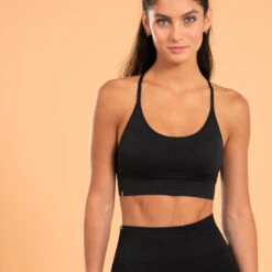 Top-Sujetador Yoga Premium Negro Sin Costuras